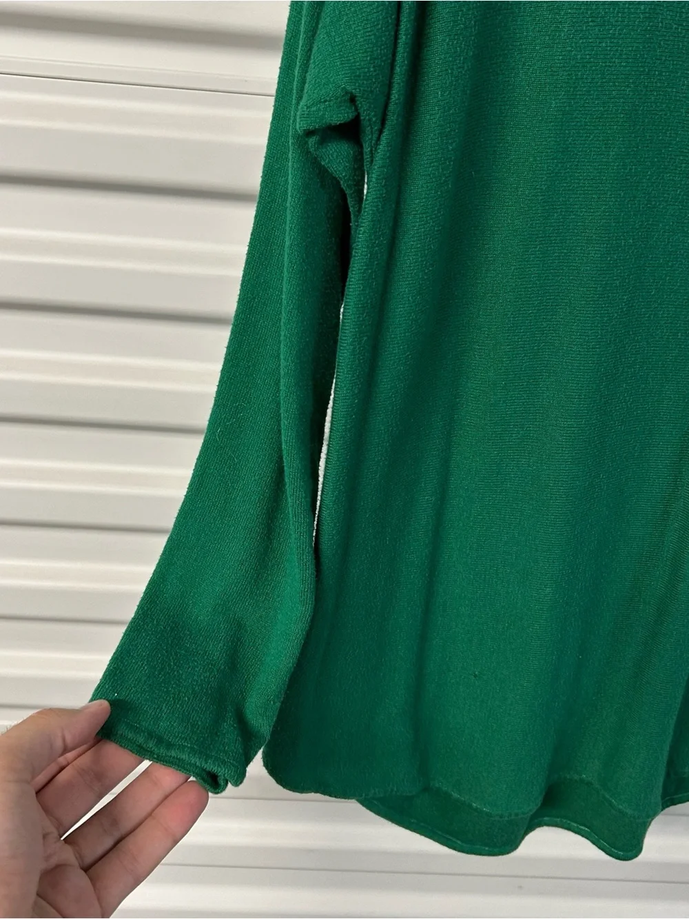 Michael Kors Emerald Green Long Sleeve Crew Neck Top